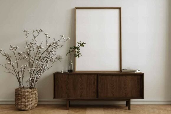 Download Blank Poster Frame Mockup in Interior - Mockup in interior Collection
