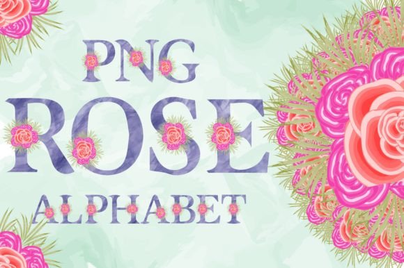 Download Watercolor Rose Alphabet - Premium Bundle