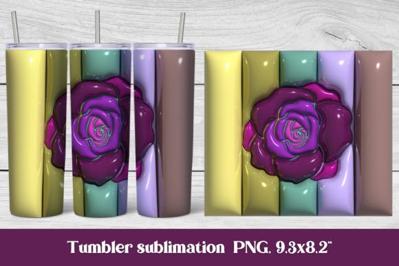 Download 3d Puff Flower Tumbler | 3d Puff Rose - Premium Resources